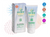 Soleo Organics natural face moisturising sunscreen with background and symbols including spf