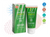 Soleo Organics natural coconut scented sunscreen with background and symbols.
