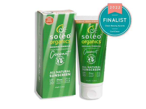 Soleo Organics natural coconut scented sunscreen